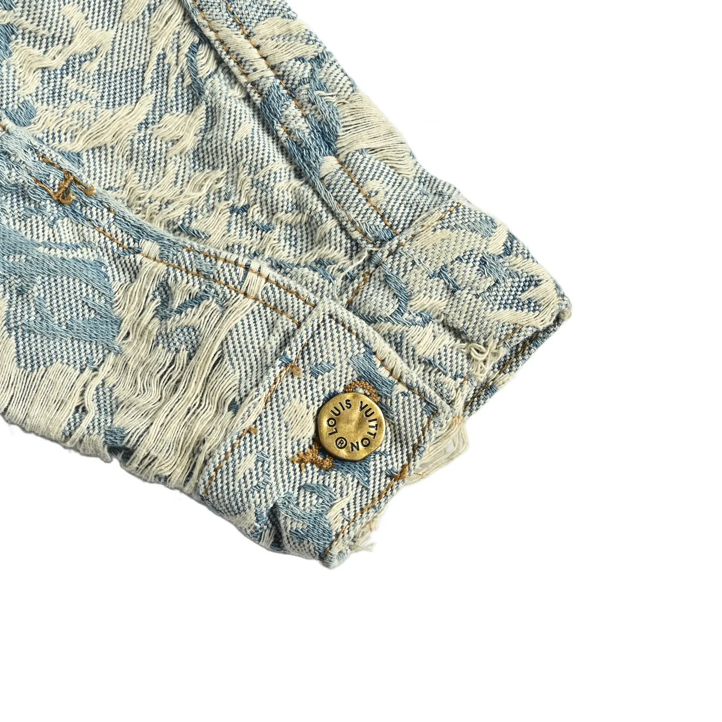 Louis Vuitton/Louis Vuitton Retro floral fringed denim jacket